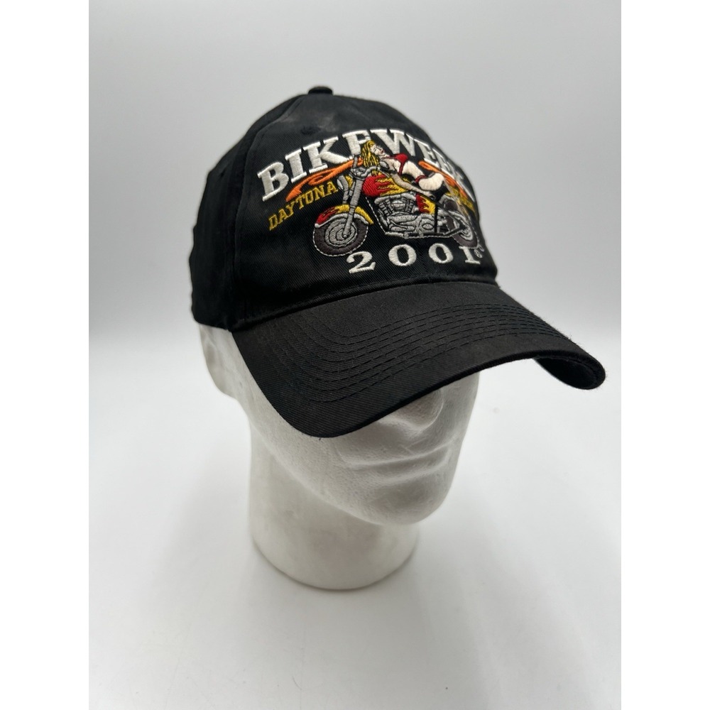 Vintage 2001 Daytona‎ Bike Week SnapBack Hat Black OSFA Florida Bikes Babes Beer